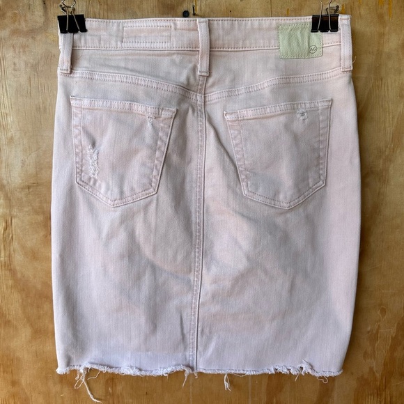 AG Adriano Goldschmied Pink Distressed Denim Mini Skirt - Picture 7 of 16